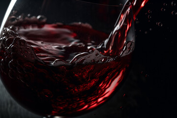 Red wine. close up. generative ai	
