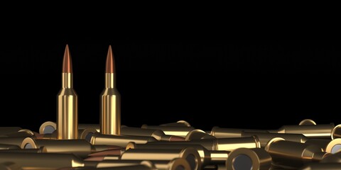 Obraz na płótnie Canvas Gun rifle bullets or ammo