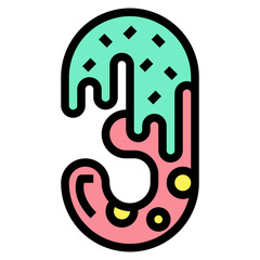 Fototapeta premium Three filled outline icon style