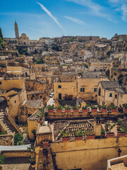 Obraz premium The ancient Italian city of Matera, Basilicata, Italy, Italia (sassi di Matera)