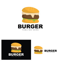 Burger Logo, Bread Vector, Meat And Vegetable, Fast Food Design, Burger Shop And Product Brand Icon Illustration