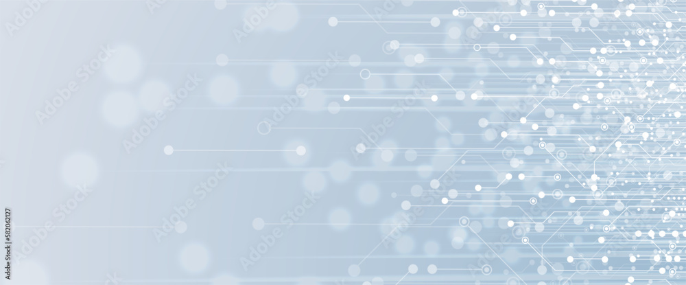 Poster Quantum processing. Deep learning artificial intelligence. Future new technology  for business or science presentation