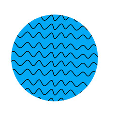 Geometric and abstract zig zag circle, memphis design