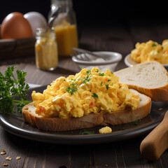 Good looking Scrambled eggs toast 