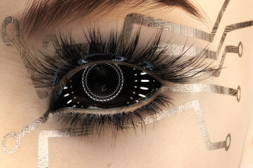 Artistic 3D illustration of a female eye - 582063736
