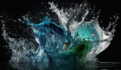 Fototapeta na wymiar Splash water wallpaper background with motion abstract. aqua flowing wallpaper vector design image