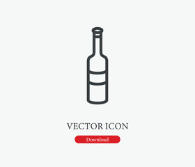 Bottle vector icon. Editable stroke. Symbol in Line Art Style for Design, Presentation, Website or Mobile Apps Elements, Logo.  Bottle symbol illustration. Pixel vector graphics - Vector