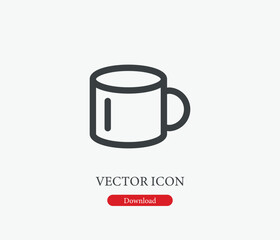 Cup vector icon. Editable stroke. Symbol in Line Art Style for Design, Presentation, Website or Mobile Apps Elements, Logo.  Cup symbol illustration. Pixel vector graphics - Vector
