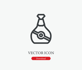 vector icon. Editable stroke. Symbol in Line Art Style Bottle for Design, Presentation, Website or Mobile Apps Elements, Logo.  Bottle symbol illustration. Pixel vector graphics - Vector