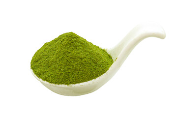 powdered matcha Green tea isolated on a png background.