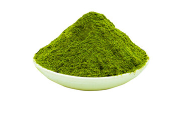 powdered matcha Green tea isolated on a png background.
