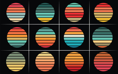 Retro Vintage Sunset Background Graphic for T-Shirt Design & Other Printable Decoration Design.