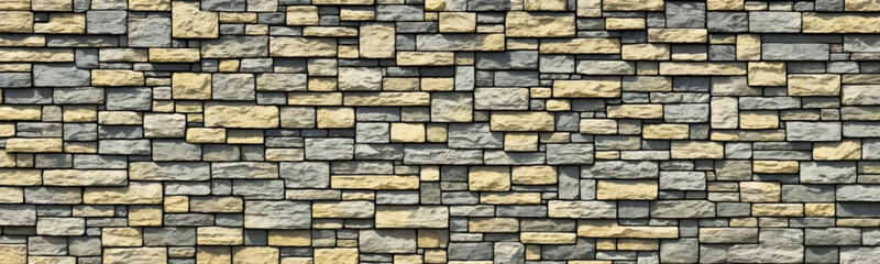 Designer stacked cream slate stones to create textured and rough feature wall. Warm and plain brown pattern repeats horizontally. Vector