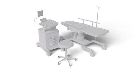 Hospital test machine white rendering