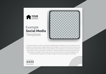 Minimal design layout. Editable square abstract modern geometric shape banner template for social media post promotion. 