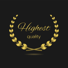 Highest quality golden laurel wreath vector label