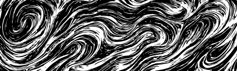 Liquid chrome texture with dynamic flow and monochrome color. Ideal for futuristic or abstract designs, banners, or backdrops. Vector