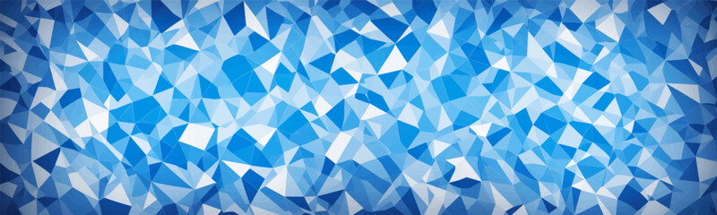 Low poly background with subtle motion creates futuristic and minimalist design. Blue and white polygonal shapes create clean and corporate feel. Vector