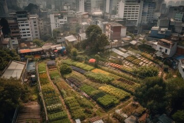 Urban Farming Sustainable Oasis in City Generative AI