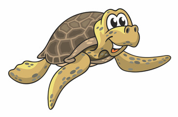 Meeresschildkröte im Comicstil