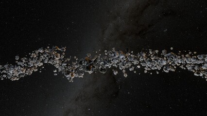 asteroid belt floating in the galaxy. © Antika///5555