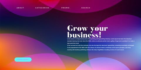 vector Gradient abstract landing page design