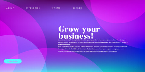 vector Gradient abstract landing page design