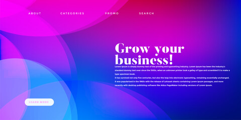 vector Gradient abstract landing page design