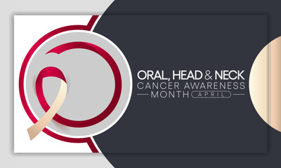 Fototapeta premium Oral, Head and neck cancer awareness month is observed every year in April. These cancers are diagnosed more often among people over age 50 than among younger people. Vector illustration