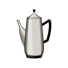 espresso percolator pot coffee cartoon vector illustration