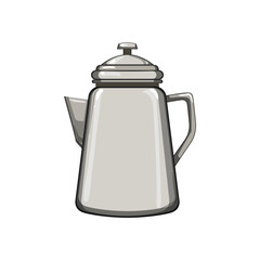 machine percolator pot coffee cartoon vector illustration