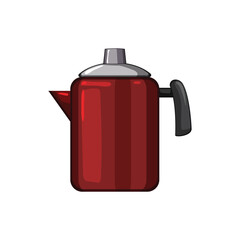 hot percolator pot coffee cartoon vector illustration