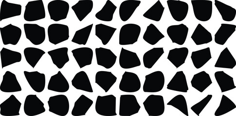 Hand Drawn Black Organic Shapes Liquid and fluid shape Black symbol 50 Set