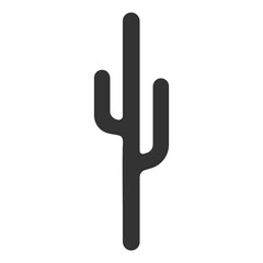 Black silhouette of a cactus. Vector icon