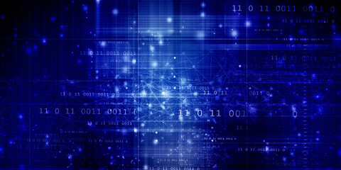 2d illustration Abstract futuristic electronic circuit technology background