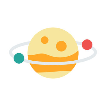 uranus saturnus flat icon