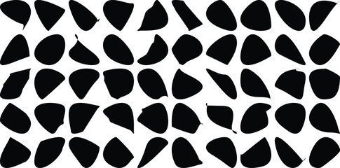 Hand Drawn Organic Shapes Liquid and fluid shape Black symbol Black color 50 Set