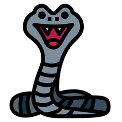 snake filled outline icon style
