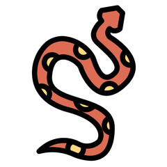 snake filled outline icon style
