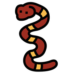 snake filled outline icon style