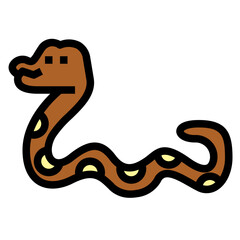 snake filled outline icon style