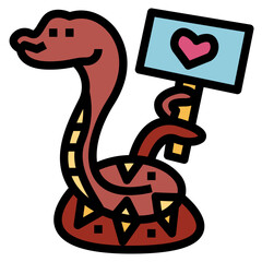 Fototapeta premium snake filled outline icon style