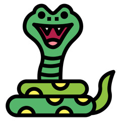 snake filled outline icon style