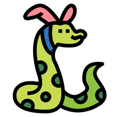 snake filled outline icon style