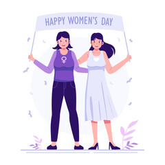 Happy women's day flat illustration