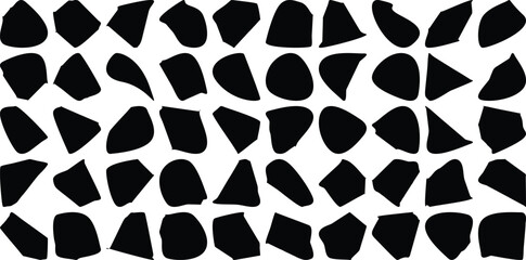 Hand Drawn Organic Shapes Liquid and fluid shape Black symbol Black color 50 Set