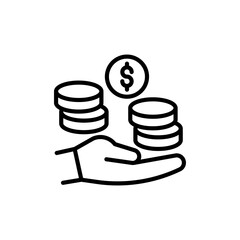 Coin Donation icon in vector. Illustration