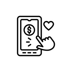 Online Donation icon in vector. Illustration