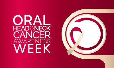 Oral, Head and neck cancer awareness week is observed every year in April. These cancers are diagnosed more often among people over age 50 than among younger people. Vector illustration