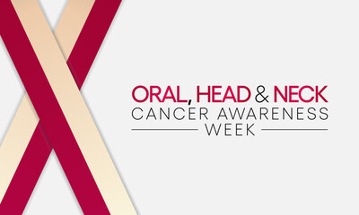 Oral, Head and neck cancer awareness week is observed every year in April. These cancers are diagnosed more often among people over age 50 than among younger people. Vector illustration